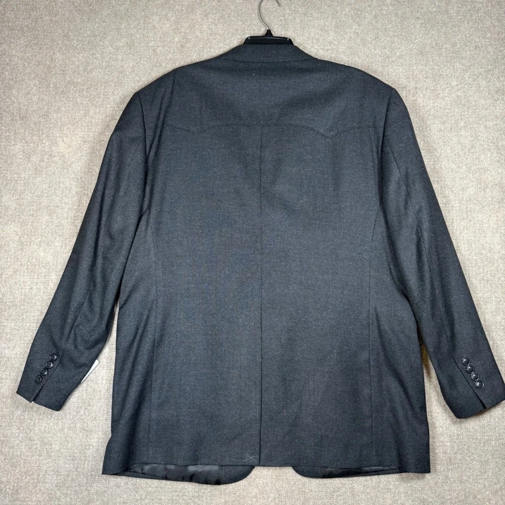 VTG Red Sky Santa Fe-424 Mens Western Blazer Charcoal Gray Cowboy Sport Coat 46R